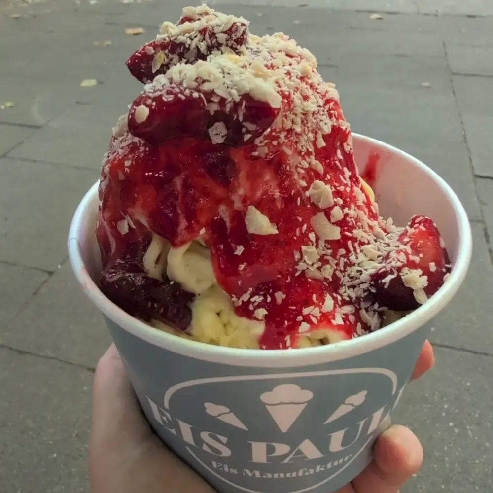 Veganes Spaghettieis vpn Eis Pauli